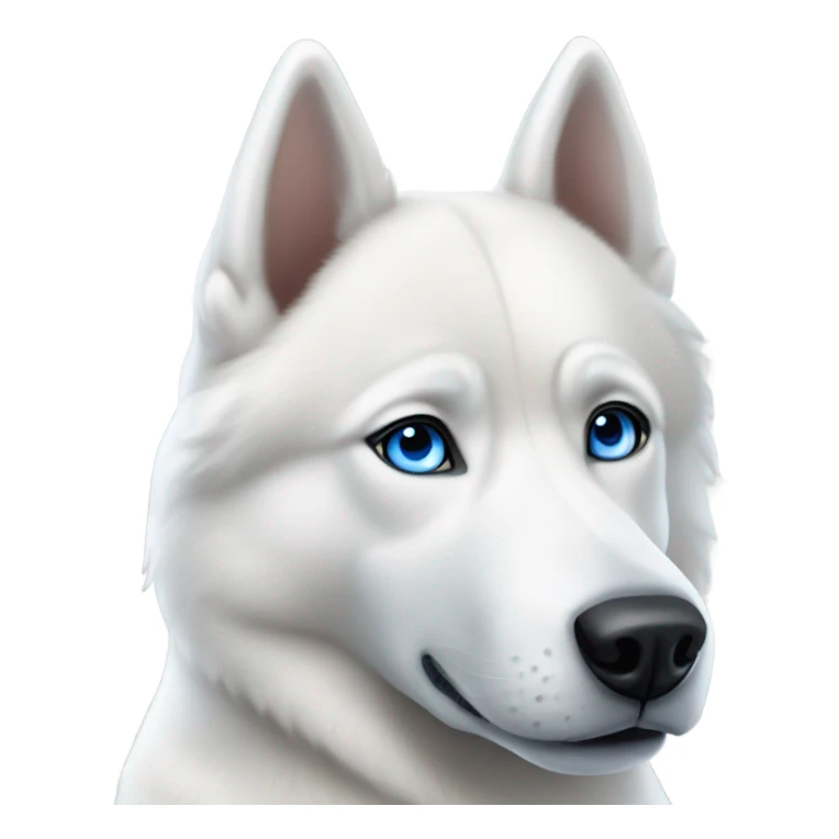 White husky with blue and yellow eyes  sticker