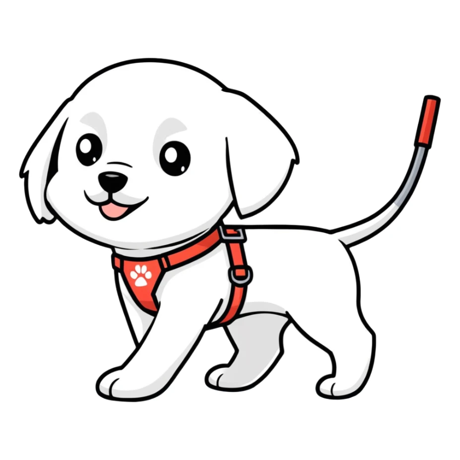 Maltese dog guiding a blind person  sticker