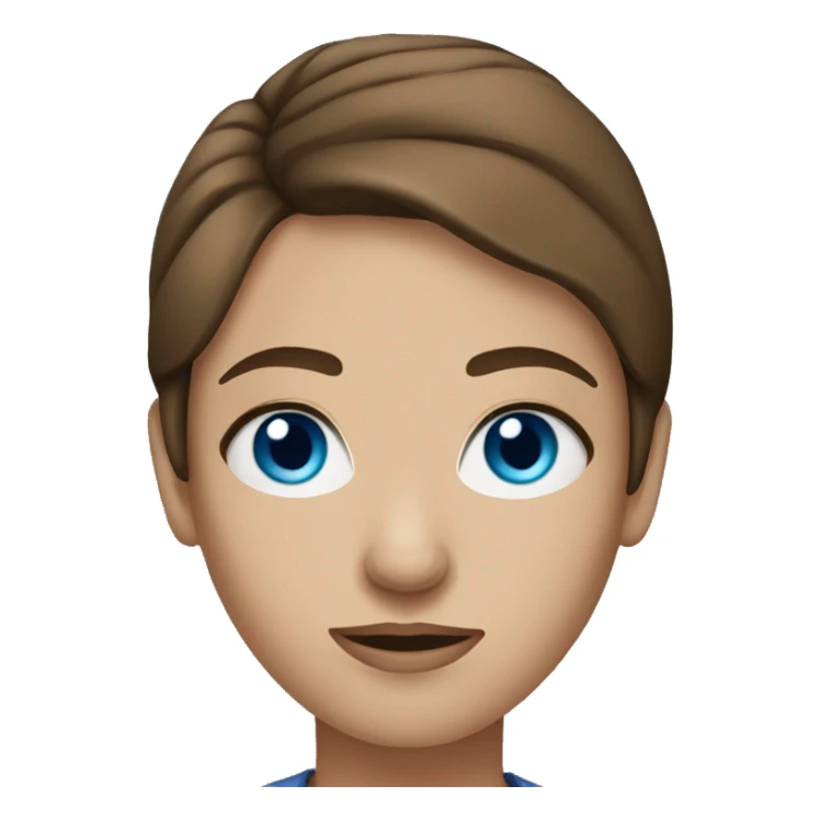 Causation woman with brown hair and blue eyes sticker