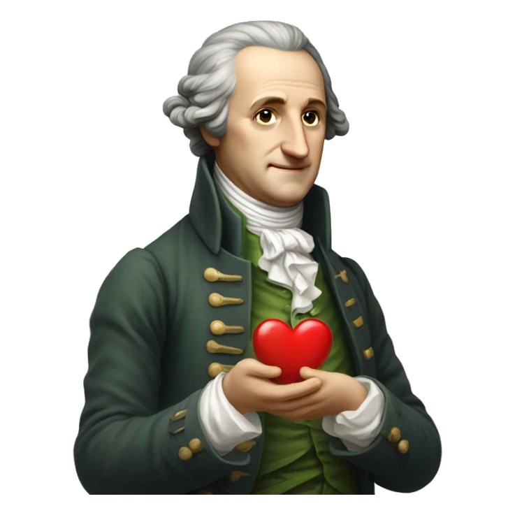 Goethe holds the heart in his hands sticker