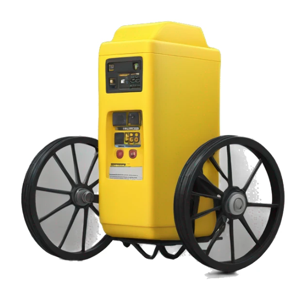 Large Champion generator 9000 ,yellow with black cage and has 2 wheels and 2 legs sticker