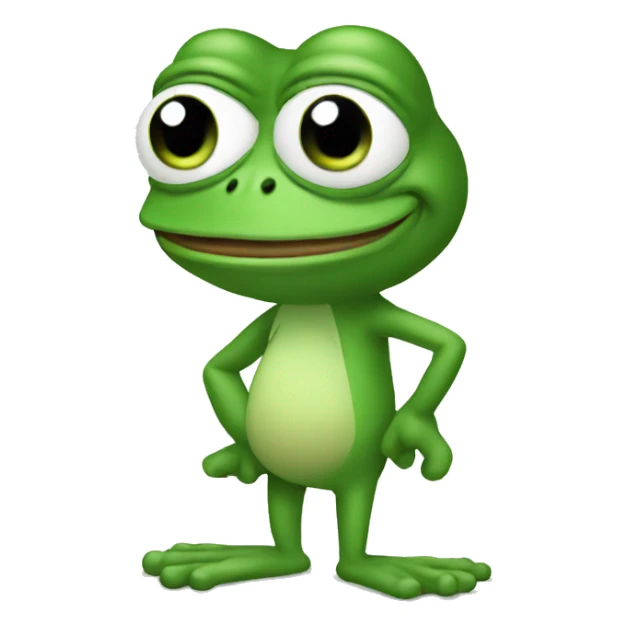Pepe the frog in full growth points with his finger sticker
