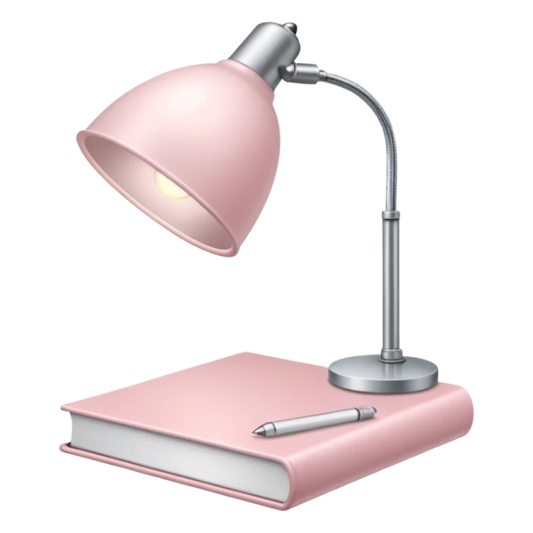 Pale Pink office Light Pale Pink book and Light Pale Pink Desk lamp and computer for Lease sticker