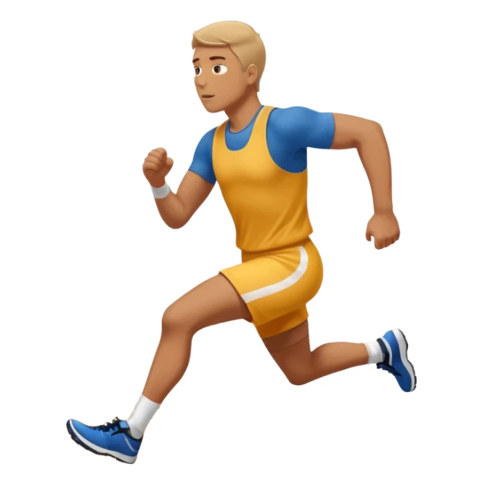 tall, stocky man running in a track meet sticker
