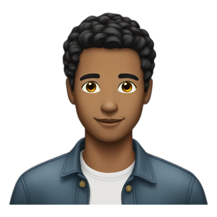 Young man black hair clean shaven sticker