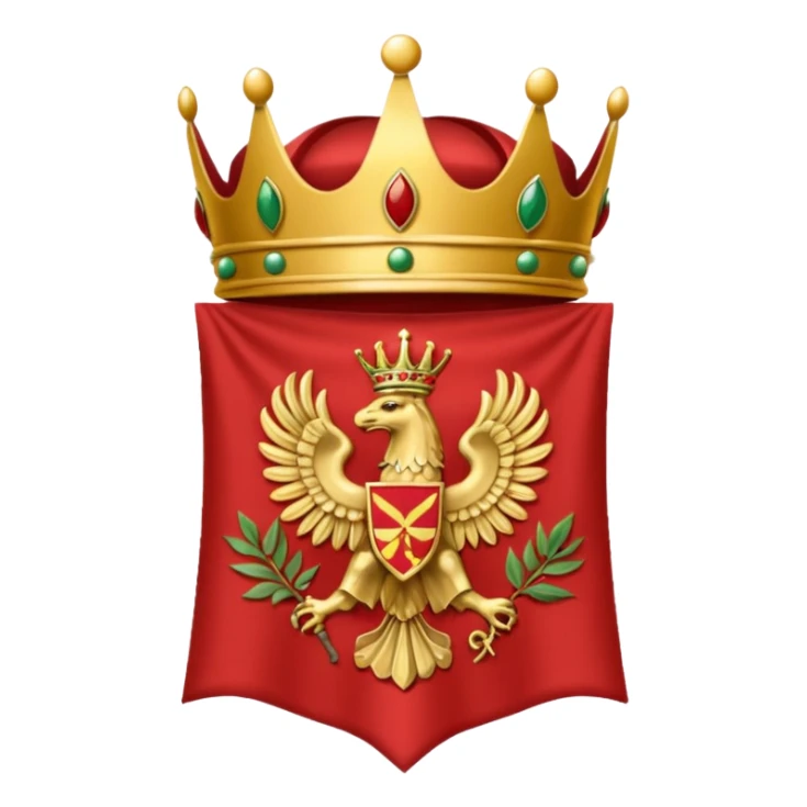 peux tu me générer le drapeau de l'empire romain en mode emoji drapeau basique avec une couronne de l'aurier et marquer SPQR au milieux sticker