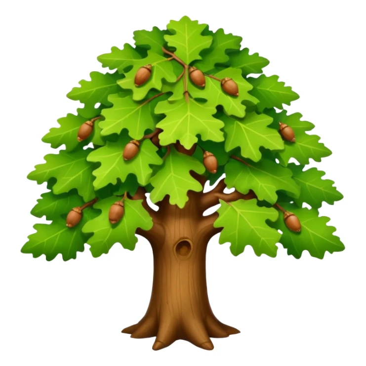 Cute, full-length tree oak emoji  sticker