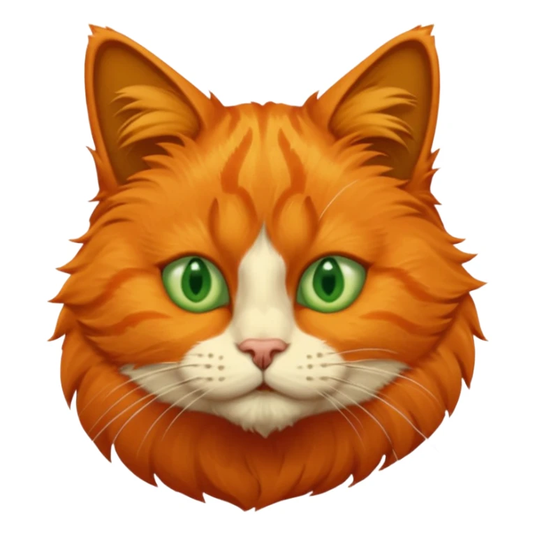 orange cat missing his right eye so it’s just an orange fur socket, and has a green left eye, with an orange patch of fur near his nose sticker