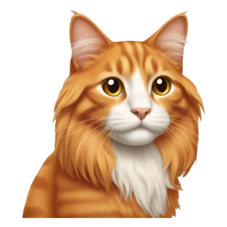 Long hair orange cat sticker
