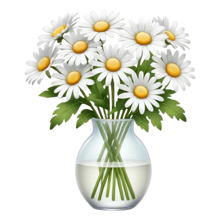 White daisy bouquet in a glass vase sticker