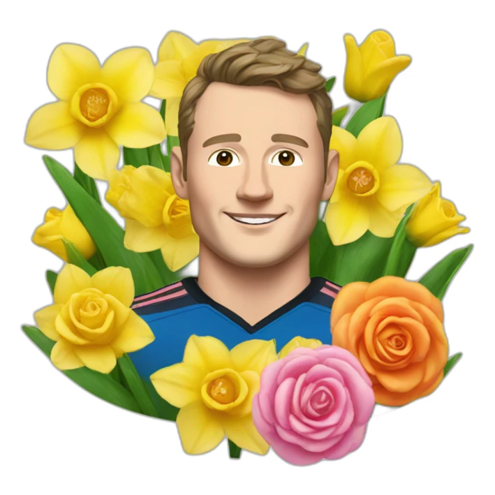 Jonathan Toews as rainbow seal with daffodils and roses sticker