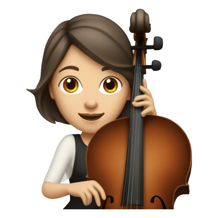 white brunette woman playing cello sticker