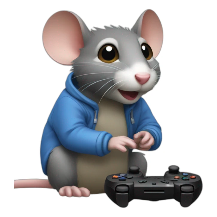 Un rat qui joue à la PlayStation sticker
