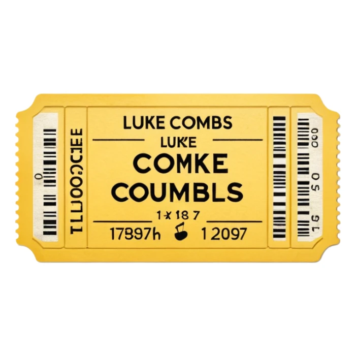 yellow luke combs concert ticket sticker