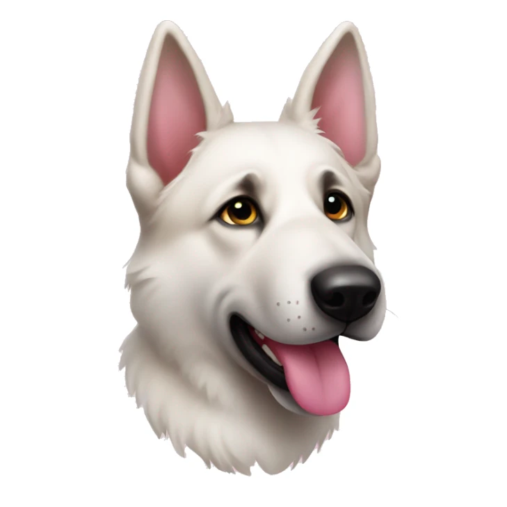 White German shepherd pink nose emoji face  sticker