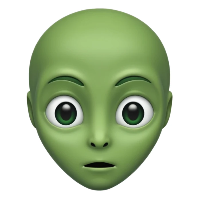 Very simple alien face (black eyes, no nose, no ears) sticker