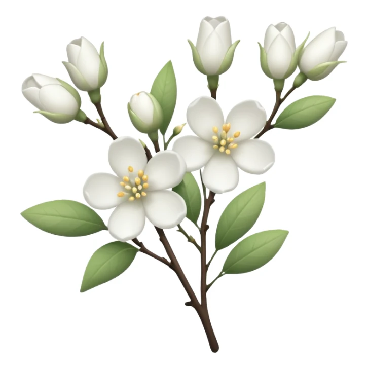 a branch with flowering white buds and flowers sticker