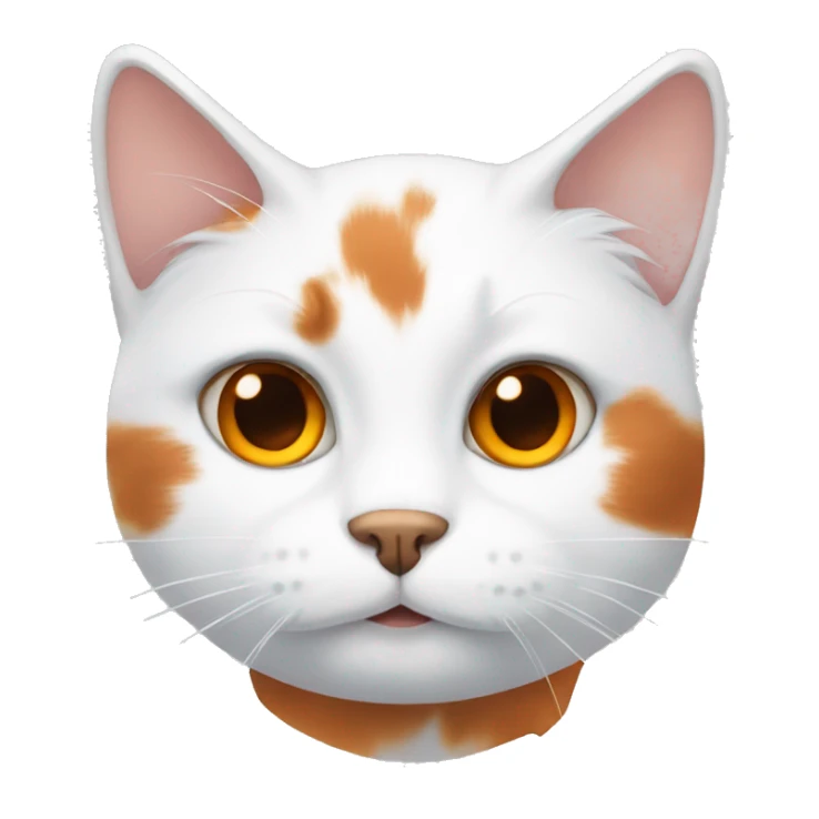White cat with orange and brown patches sticker