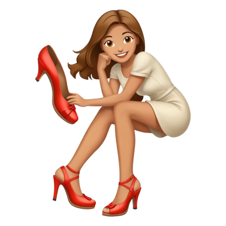 mujer enamorada de sus zapatos sticker