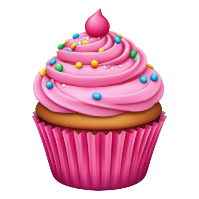 cupcake with bright pink frosting and sprinkles sticker