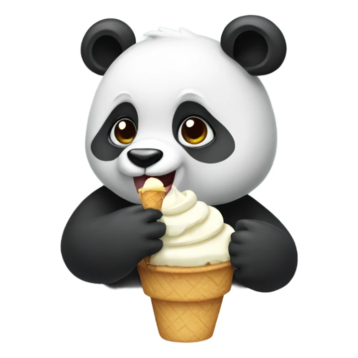 Panda eating ice cream sticker