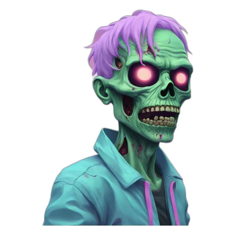 Vaporwave zombie person  sticker