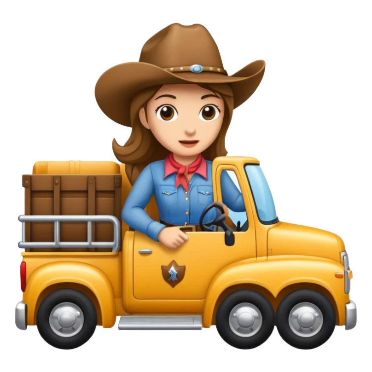Cowgirl driving a truck  sticker