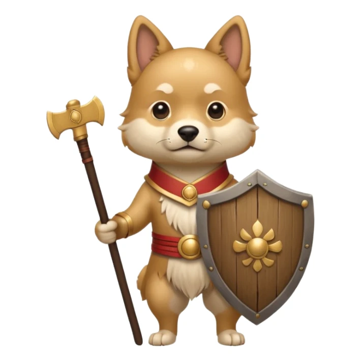 ancient chinese dog with wooden shield sticker