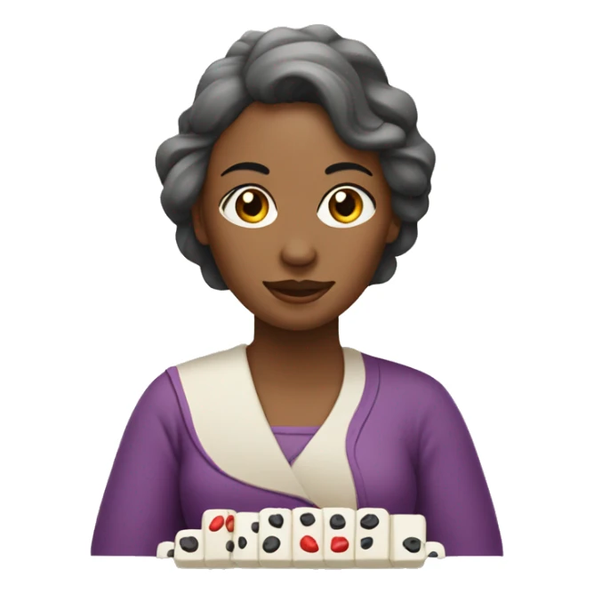 Woman playing mah-jongg sticker