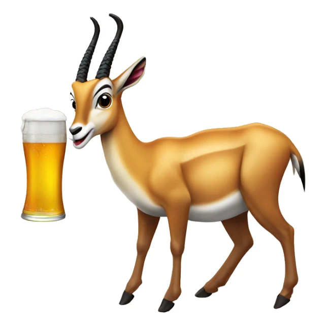 Springbok holding a beer and braai-ing meat sticker