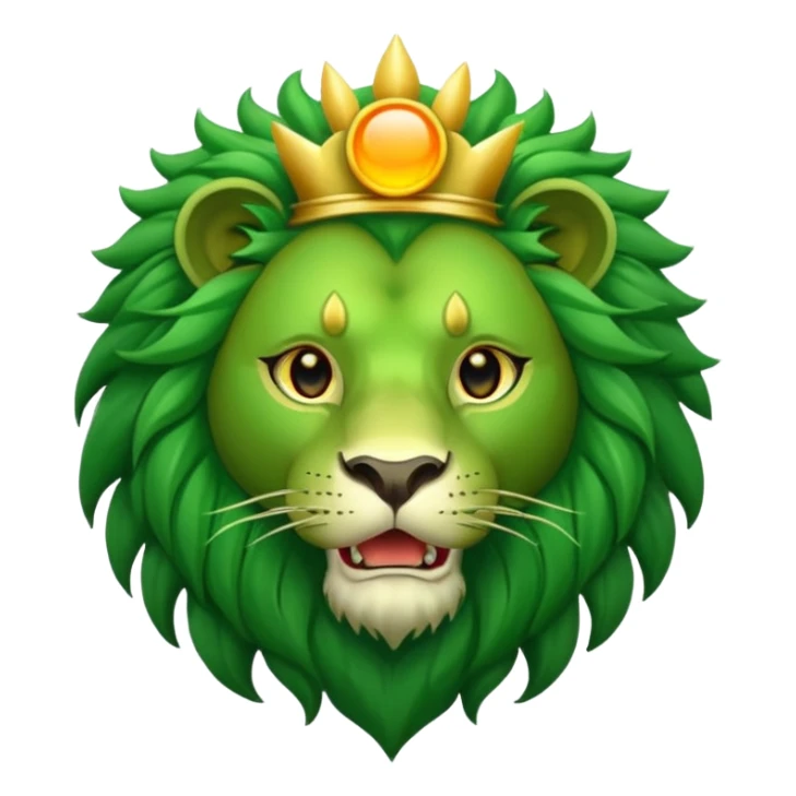 Majestic green lion with sun in his mouth sticker