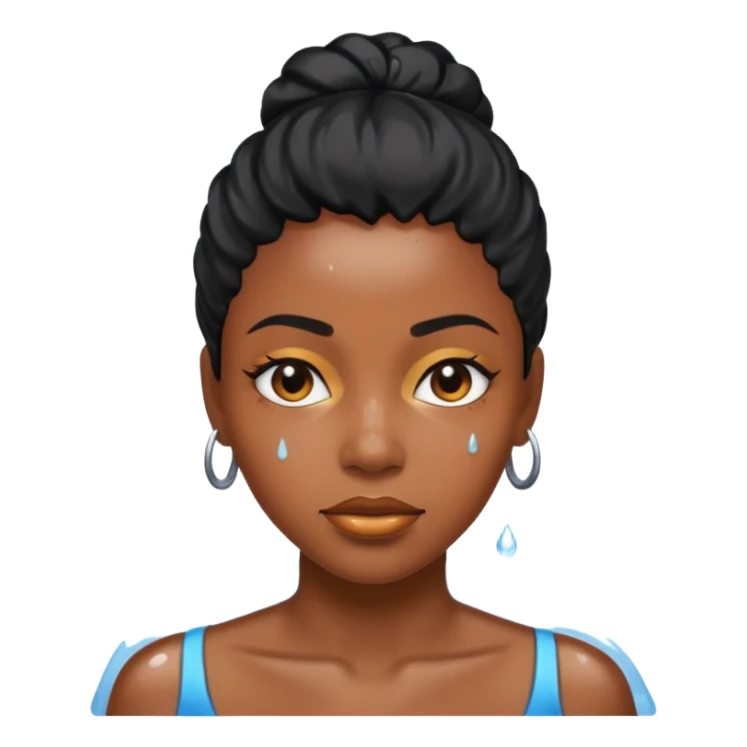 Black woman sweating water sticker