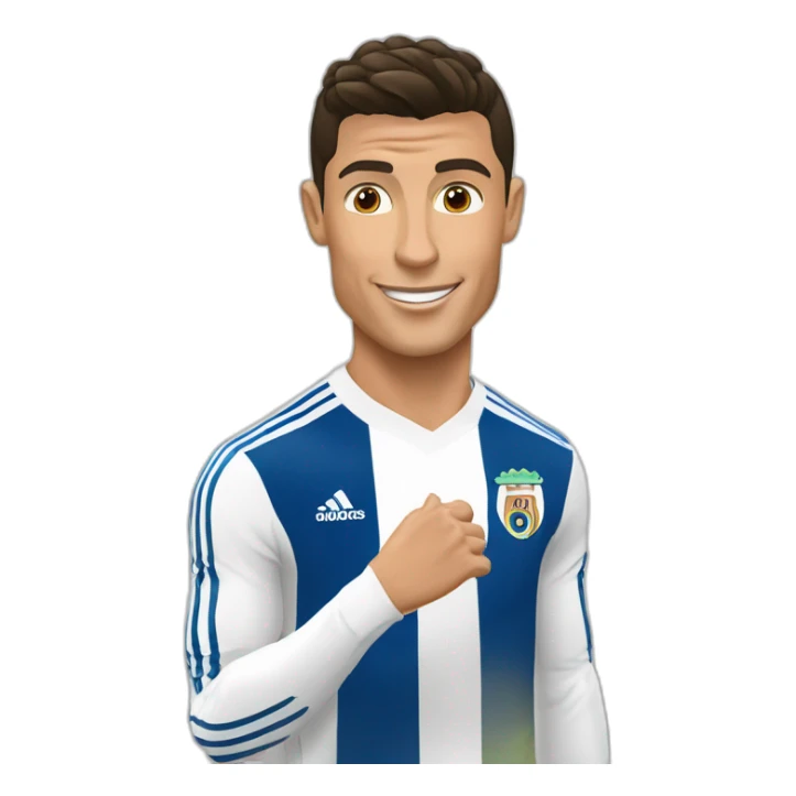 Cristiano Ronaldo qui fait un bisous à une chèvre sticker