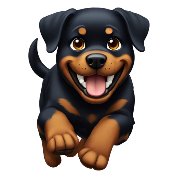 Rottweiler running and giving a thumbs up sticker