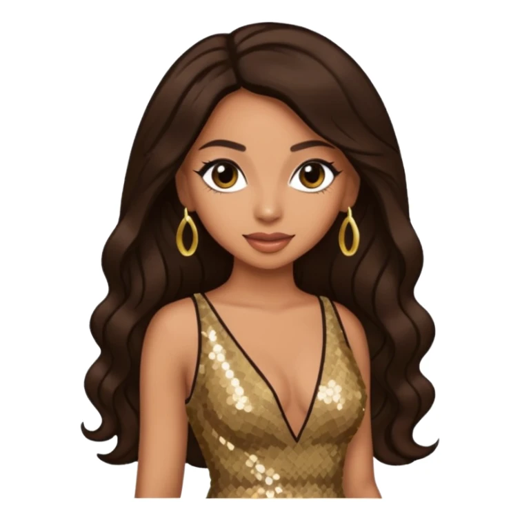 Mya, R&B Singer with long dark brown hair  sticker