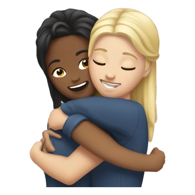Best friends hugging blonde and brunette sticker
