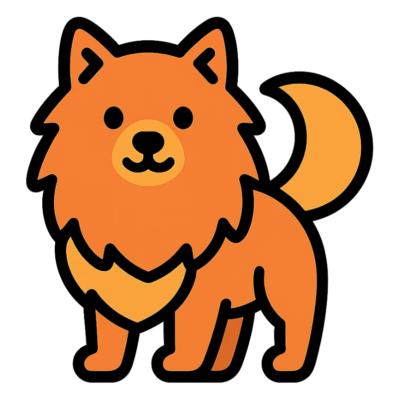 color outline icon of a German Spitz dog sticker