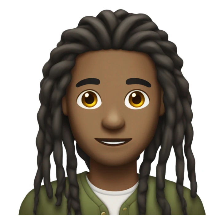 man with dark olive skin and long dreadlocs sticker