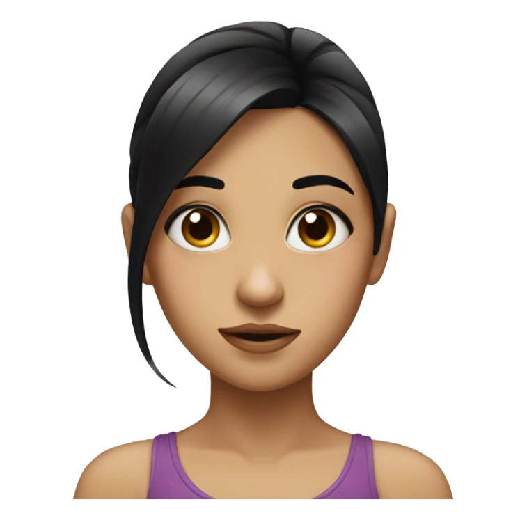 girl with black hair doing the side eye sticker