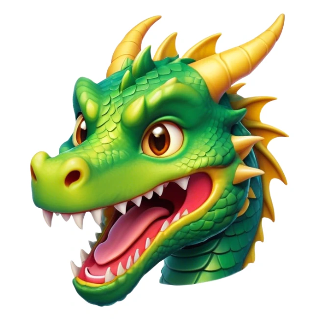 Cinematic Comical Dragon Portrait Emoji, Head tilted dramatically with an exaggeratedly amused expression, featuring a striking, glossy scaled body with bold, angular features and wide, expressive eyes filled with playful disbelief, Simplified yet hilariously expressive features, highly detailed, glowing with a slightly sassy, otherworldly glow, high shine, dramatic yet playful, stylized with an air of cheeky mythical mischief, soft glowing outline, capturing the essence of a spirited and over-the-top dragon that looks ready to breathe fire into internet fame instantly! sticker