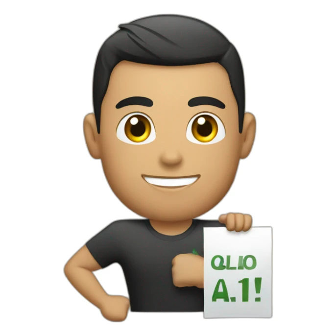 Cristiano Ronaldo holding a sign with Abdul Latif written on it sticker