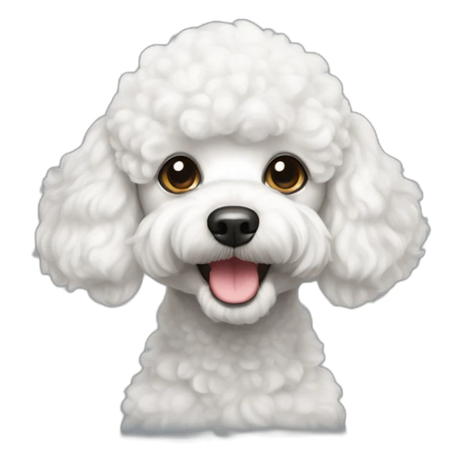 White toy poodle sticker