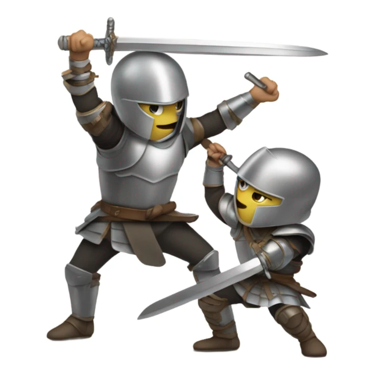 2 peole are fighiting with sword sticker