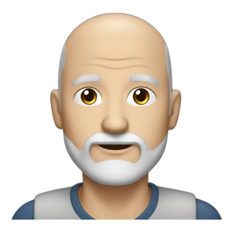 slightly older bald guy with blue eyes and dark grey beard sticker