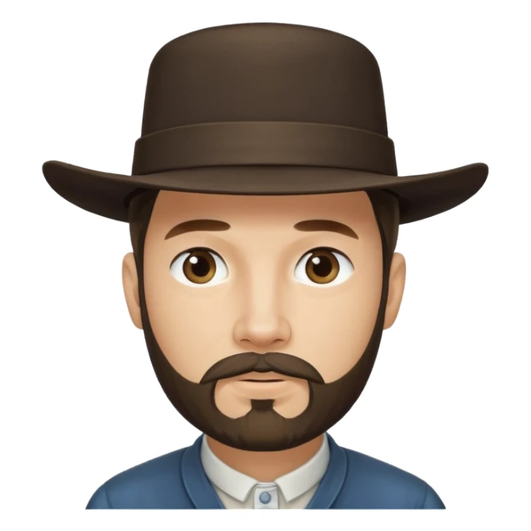 Amish man with goatee. Clean shaved above mouth  sticker