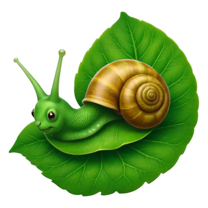 Snail with Long hair on leaf sticker