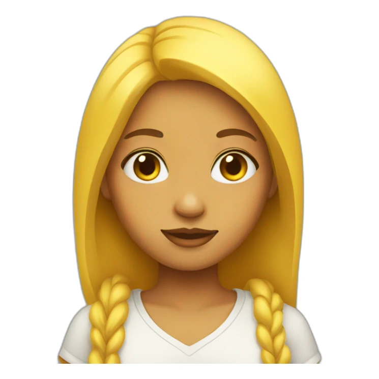 Girl with yellow skin sticker