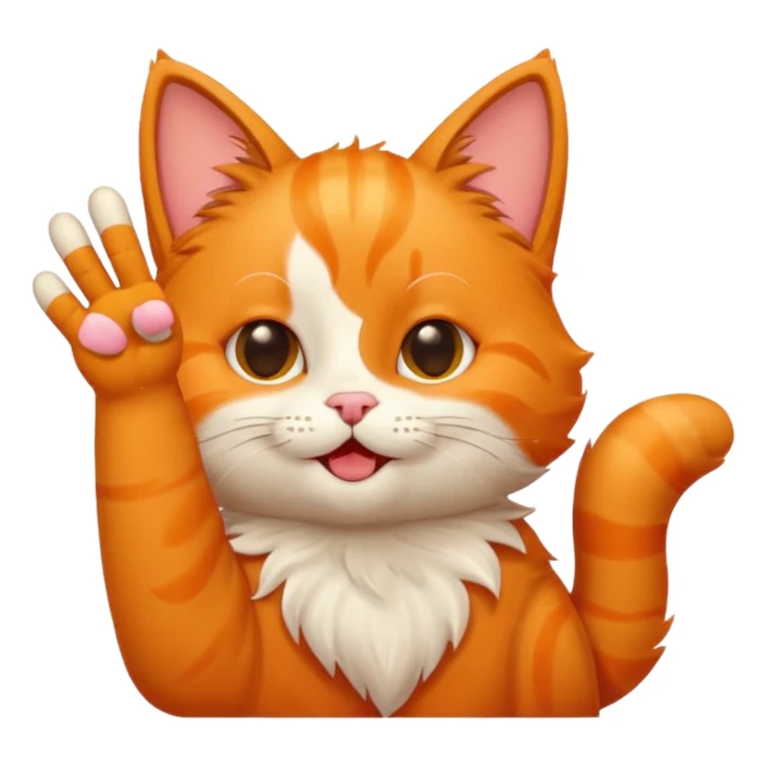cute cat winking and holding up a peace sign with its paw sticker