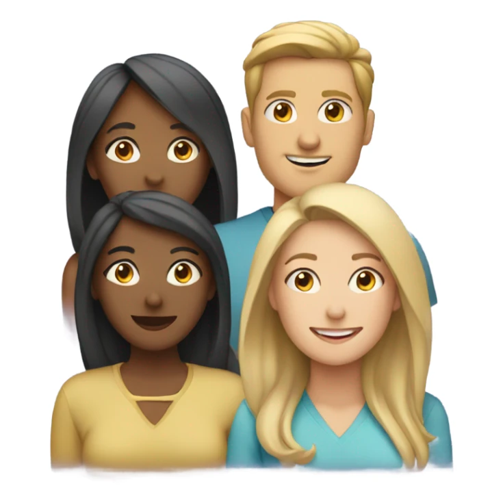 3 women and 1 man  sticker