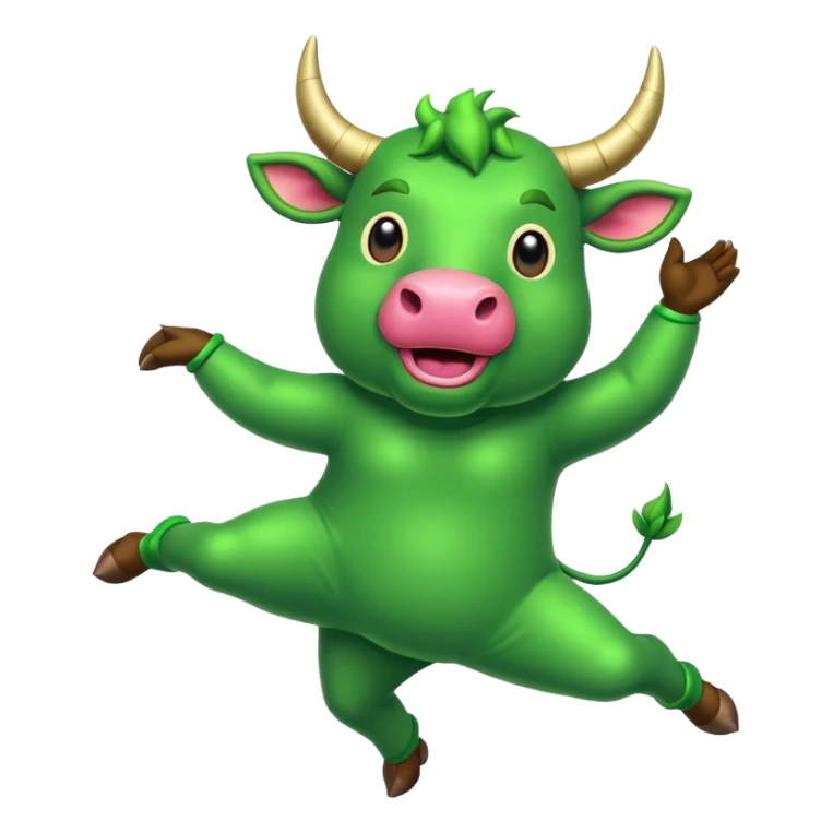 GREEN Bull Dance  emoji sticker
